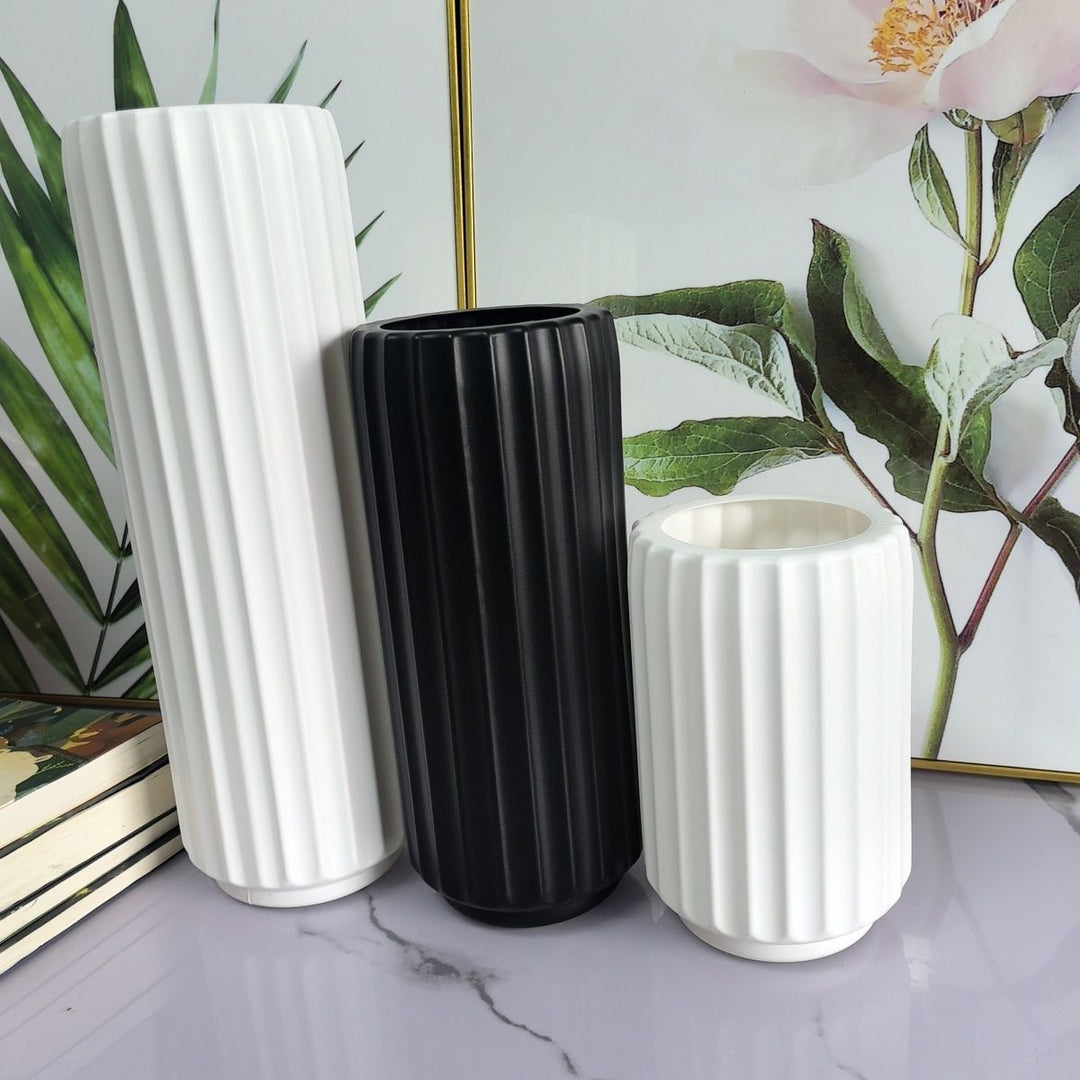 Decorative Vertical Ribbed Vase