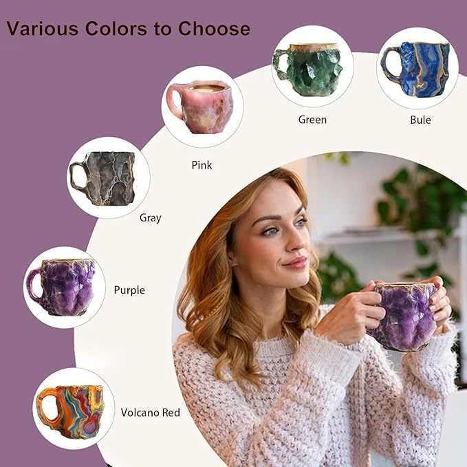Artistic Stone-Molded Coffee Mug