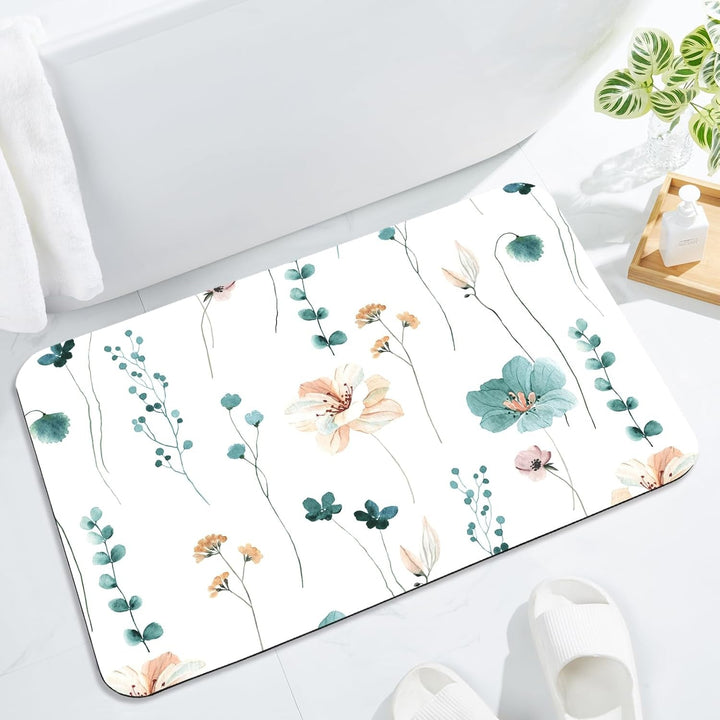 Floral Pattern Bath Mat