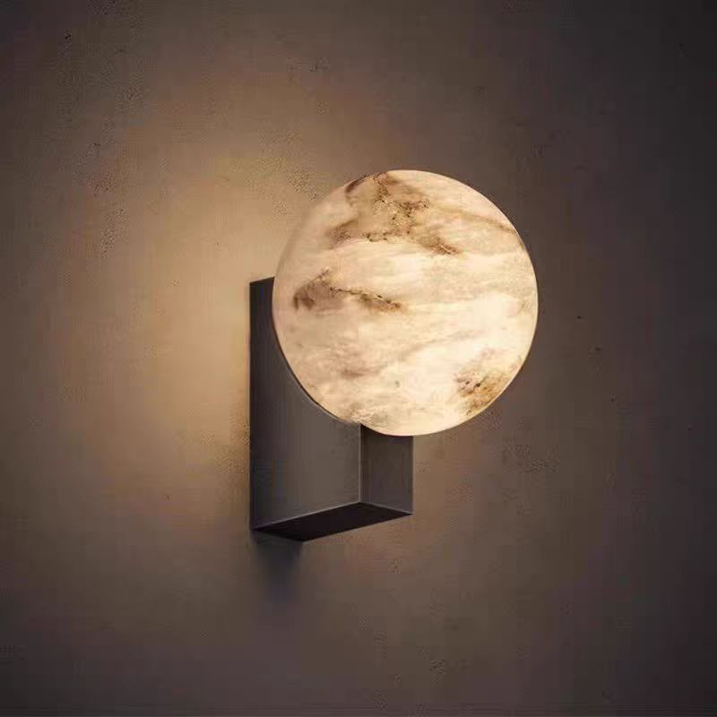 Sculptural Moon Globe Wall Lamp