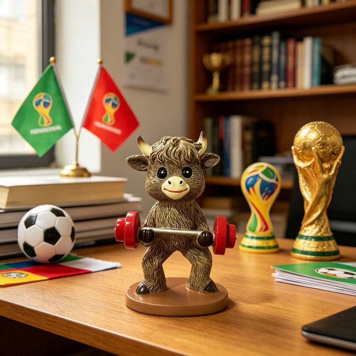Cute Basketball Player Cow Figurine