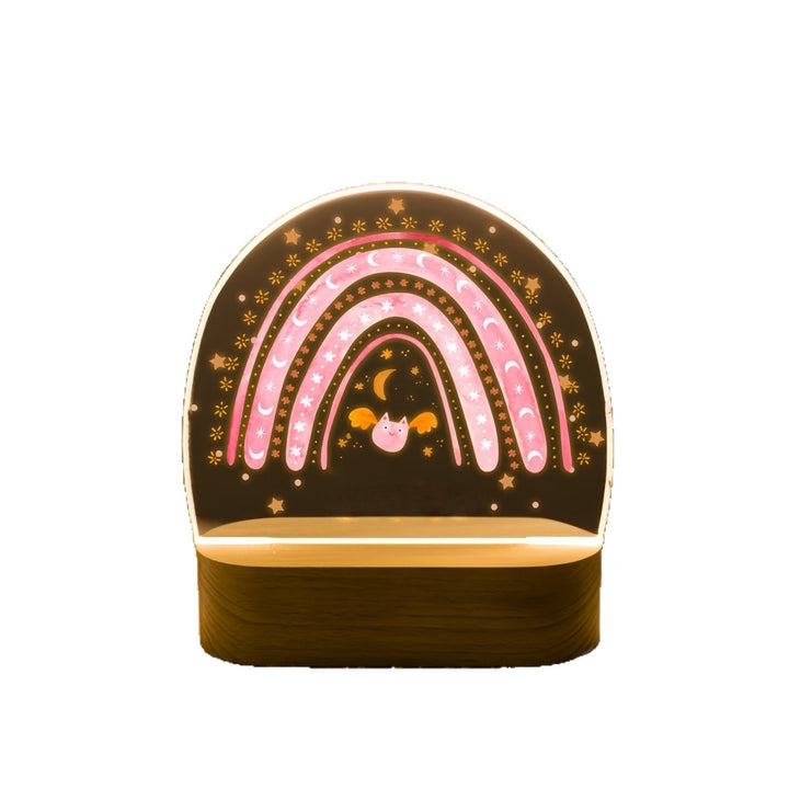Acrylic LED Rainbow Flower Night Lamp
