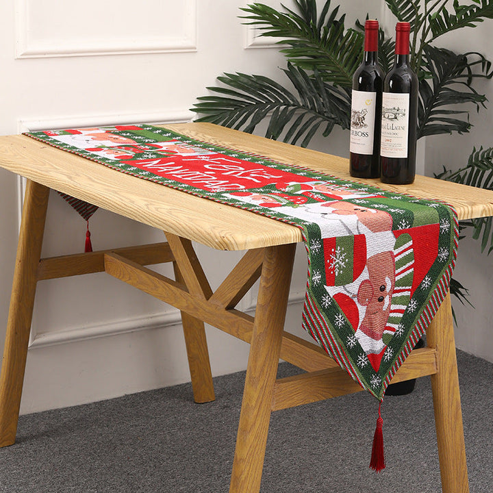 Festive table runner with reindeer motif