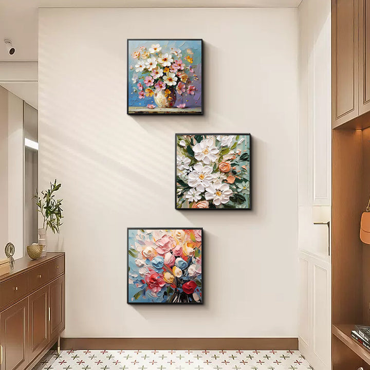 Floral 3D Textured Canvas Wall Art
