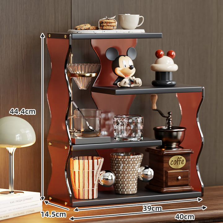 Tiered Acrylic-Wave Countertop Display Shelf Organizer