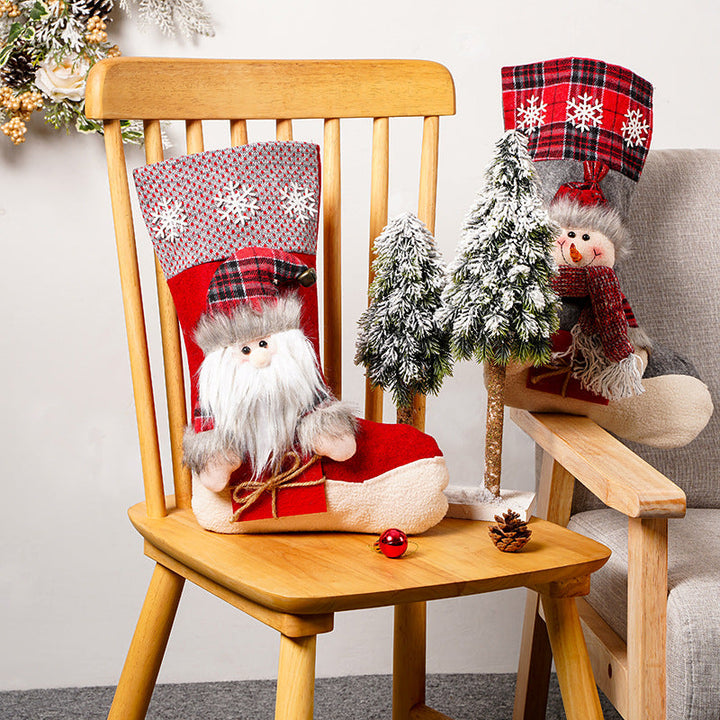 Festive Christmas stocking with reindeer motif