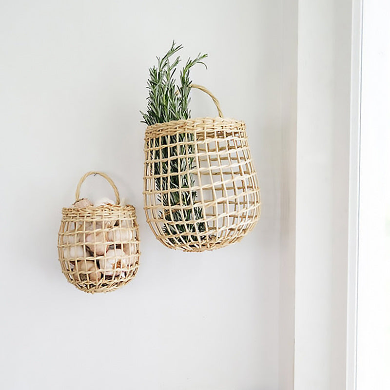 Handmade storage basket made of natural material