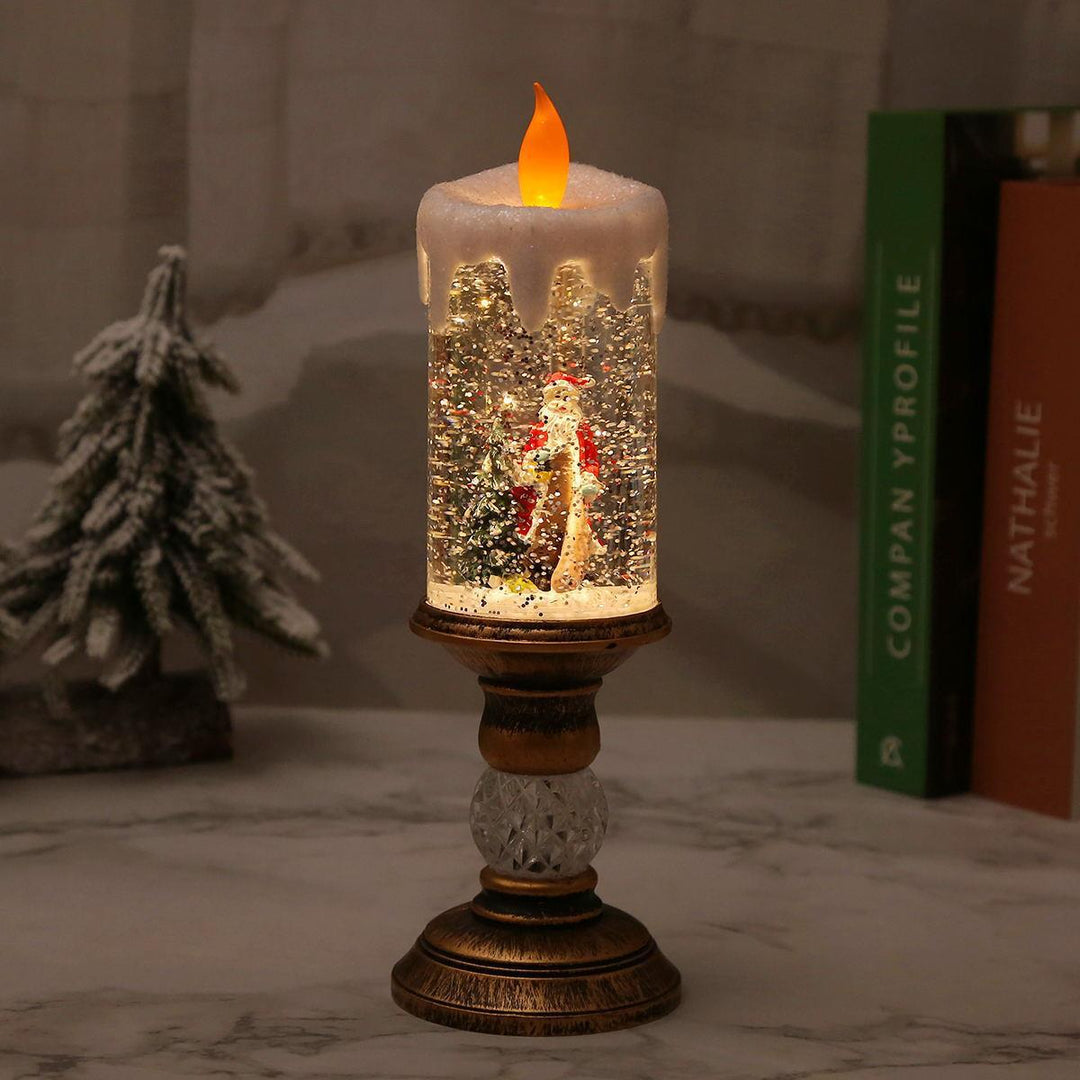 Christmas decoration lantern with snow globe