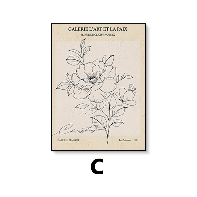 Elegant Floral Line Drawing Art Print