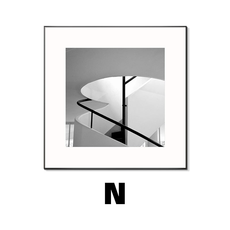Framed Black and White Architectural Artwork