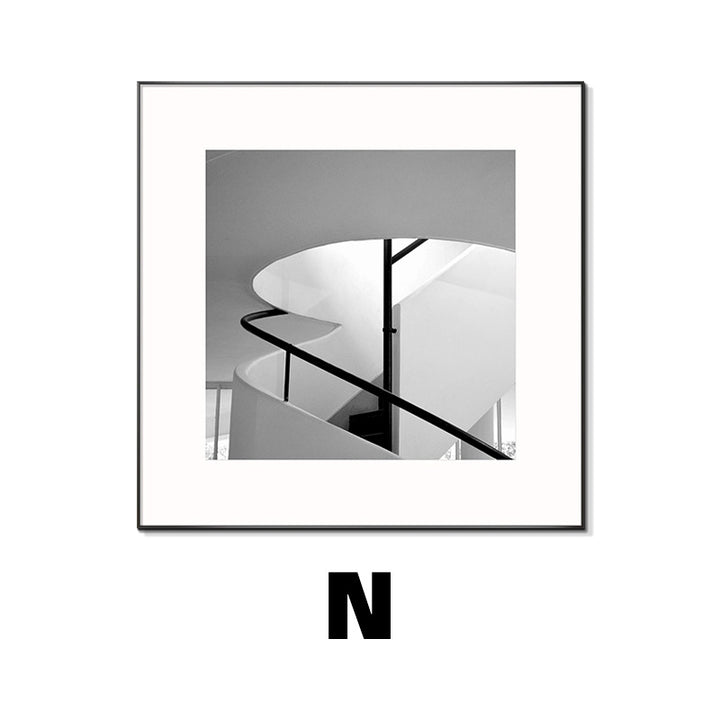 Framed Black and White Architectural Artwork