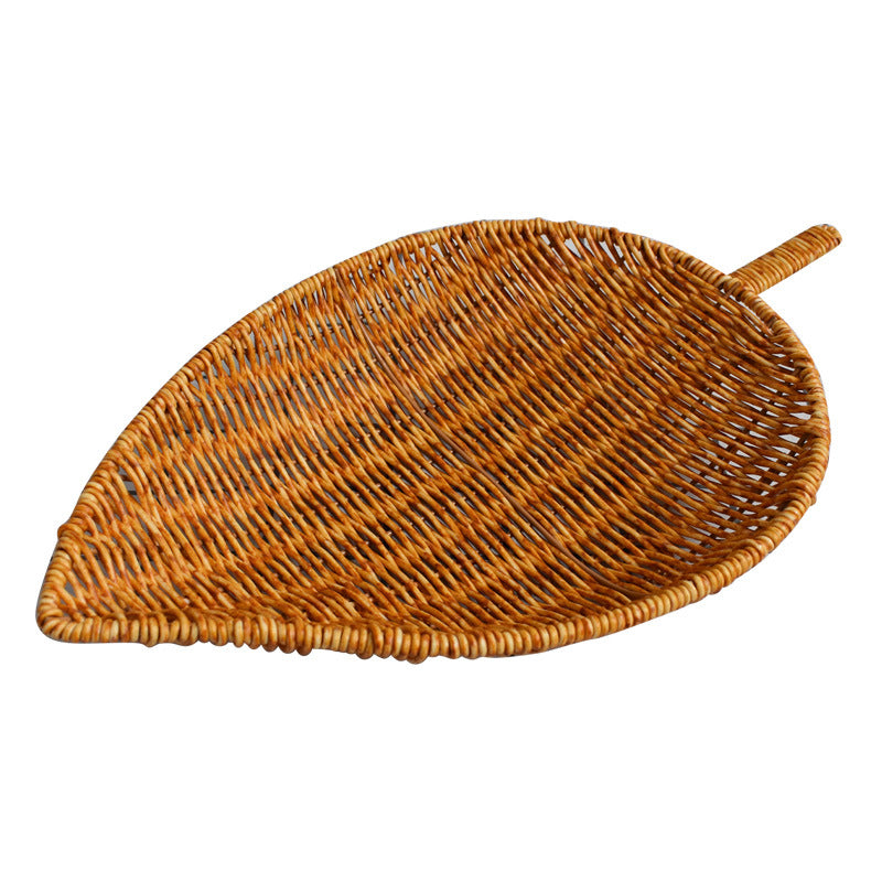Leaf-Shaped Woven Serving Platter