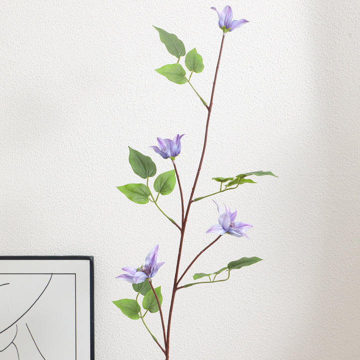 Artificial flower branch with lifelike fig tree leaves