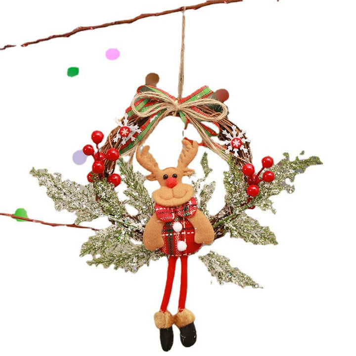 Christmas wreath decoration with snowman design