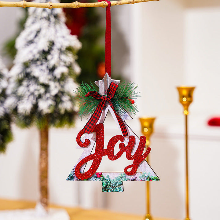 Decorative wooden sign with Christmas message