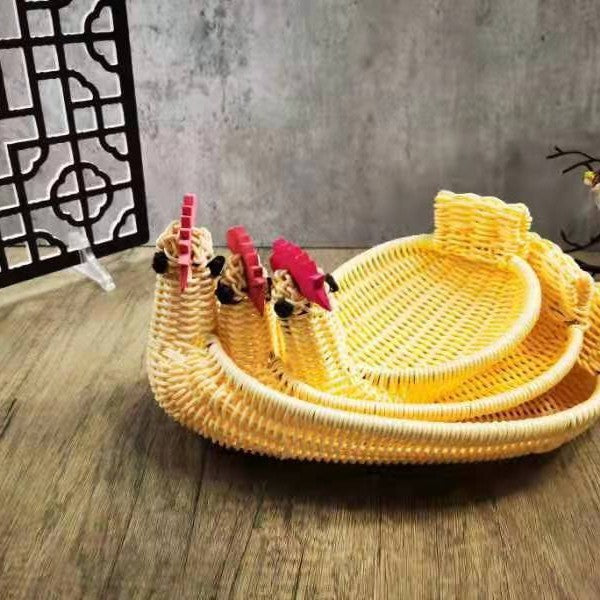 Decorative Woven Dog-Shaped Storage Basket