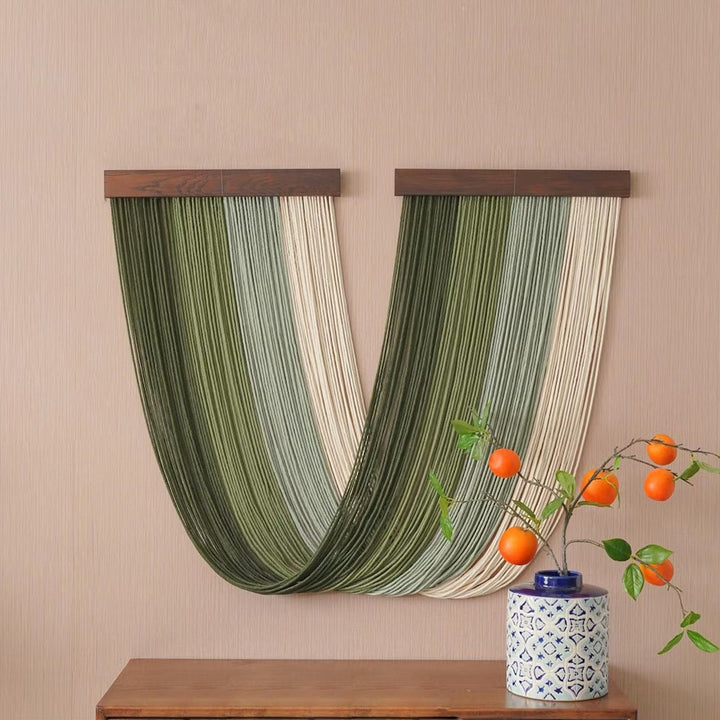 More elegant macrame wall hanging with wooden frame