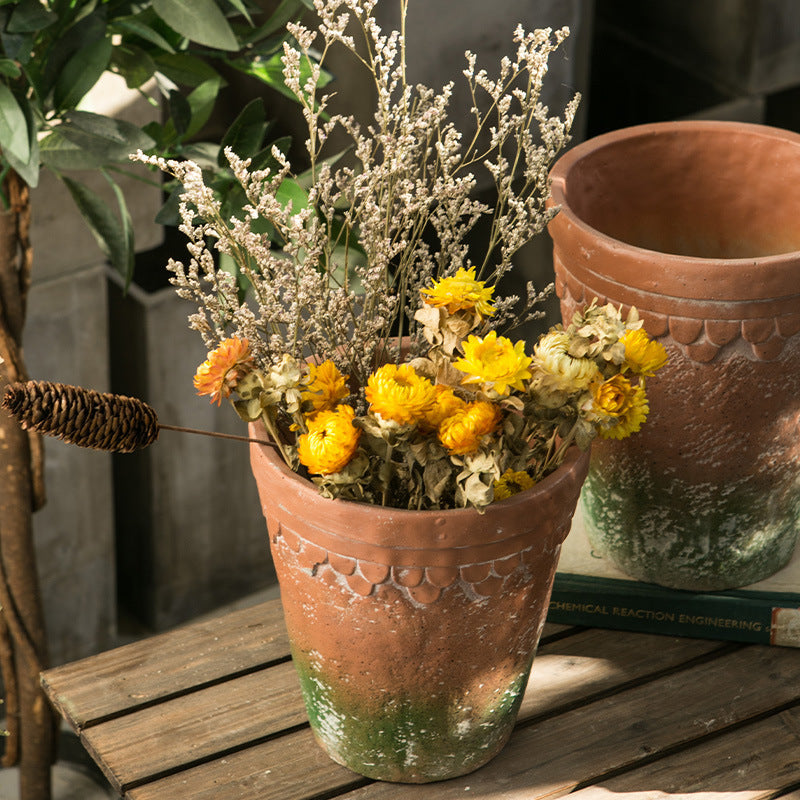 Rustic terracotta plant pot