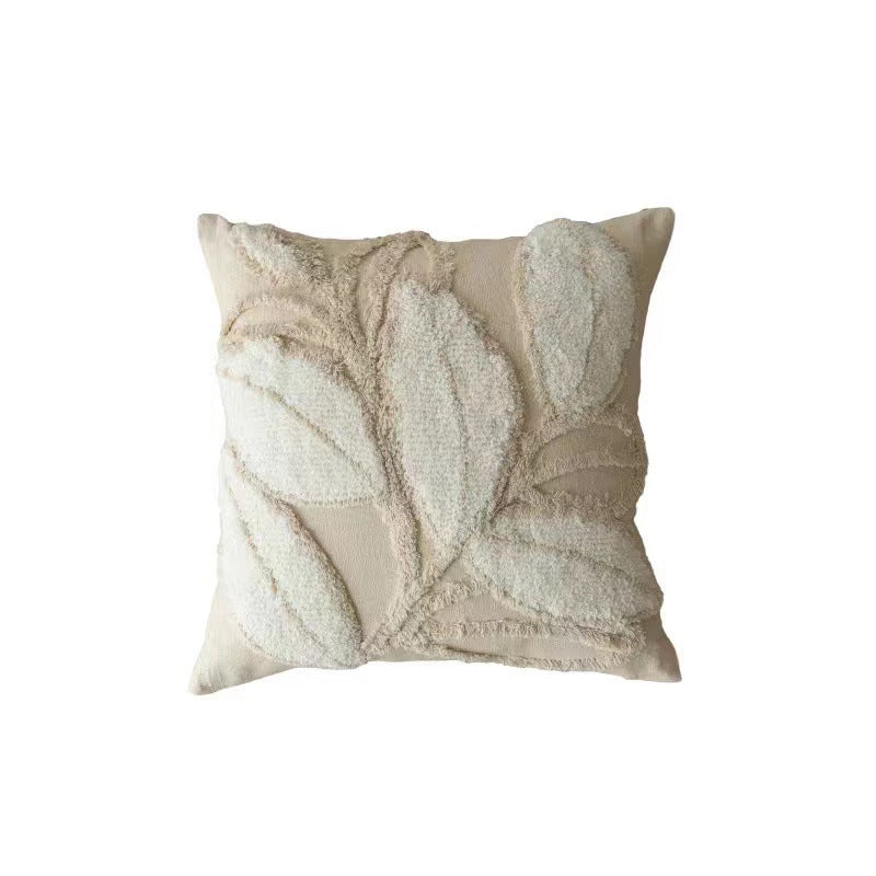 Textured Leaf Design Throw Pillow