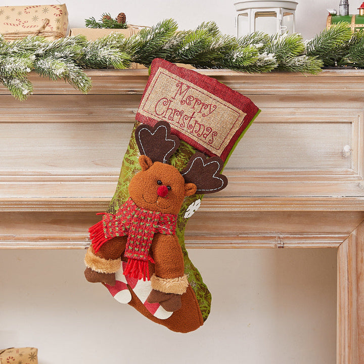 Festive Christmas stocking with nostalgic design