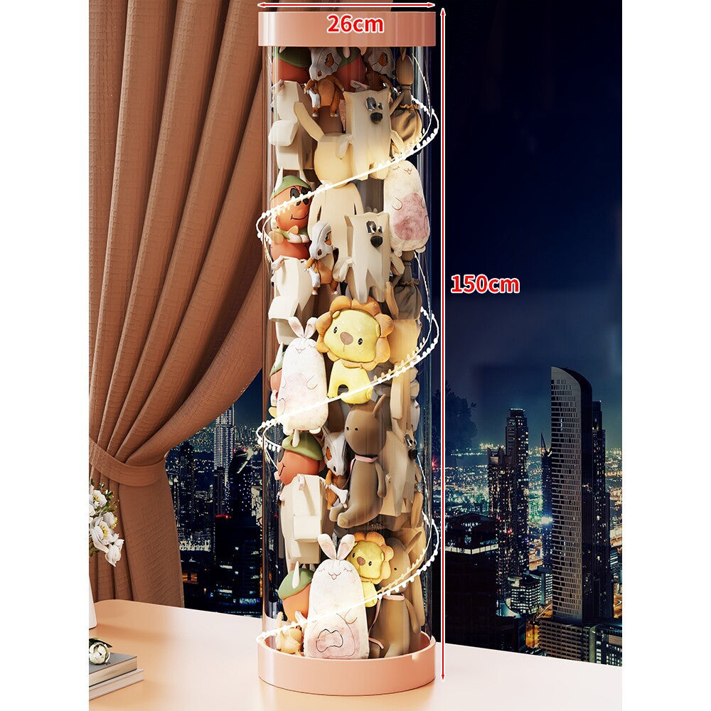 Tall Clear Acrylic Plush Toy Display Tower Organizer