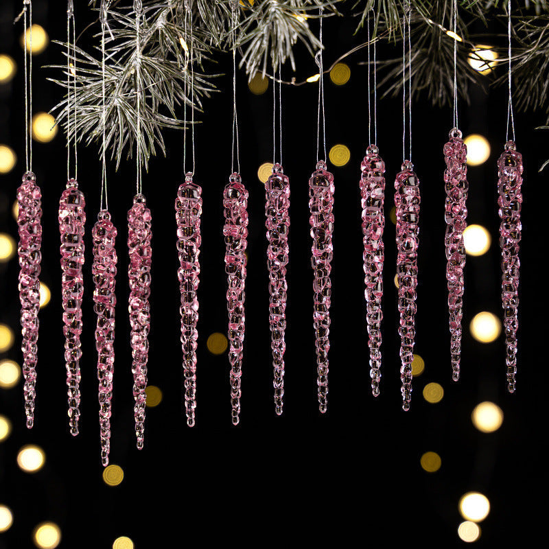 Decorative Christmas tree hangers in icicle shape