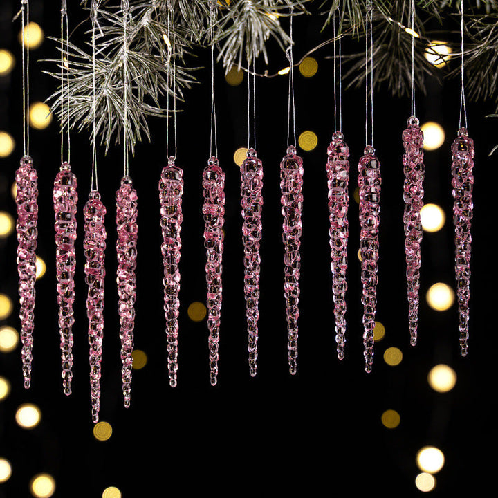 Decorative Christmas tree hangers in icicle shape