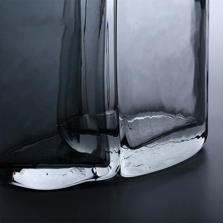 Hand-Blown Organic Split-Form Sculptural Glass Vase