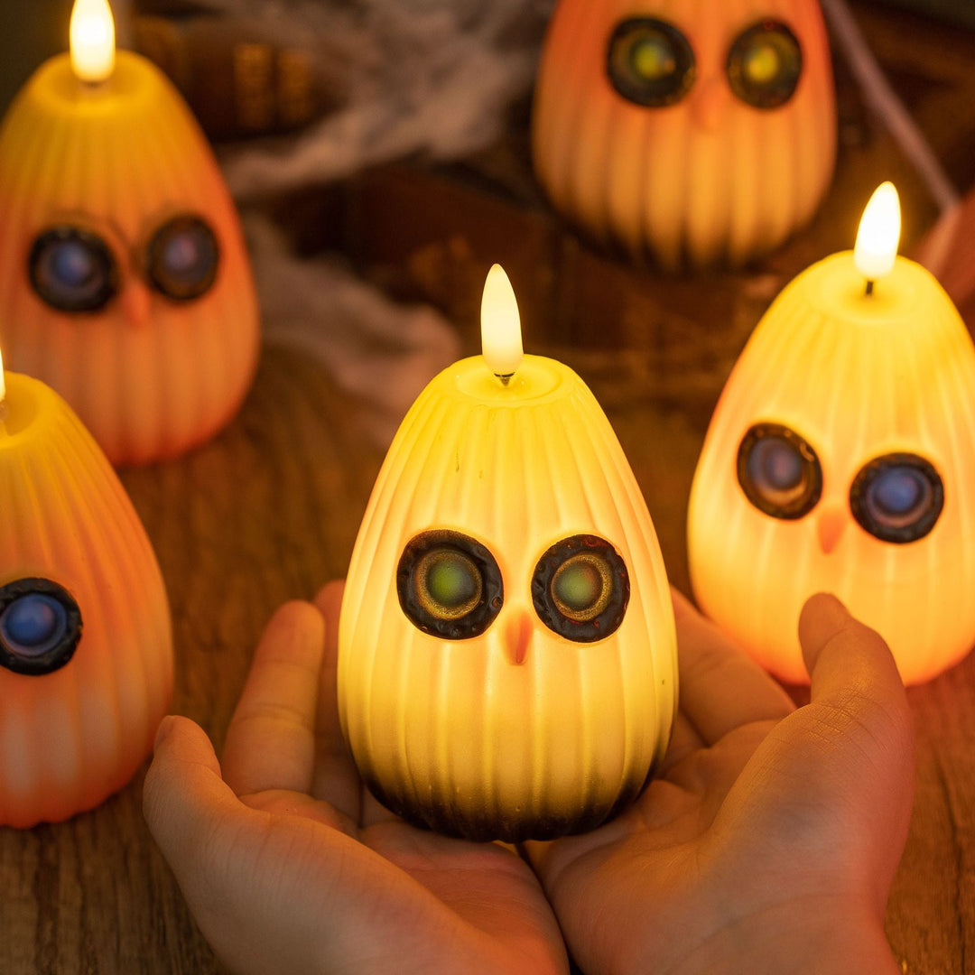 Creepy pumpkin decoration candle