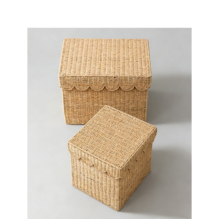 Storage basket with lid