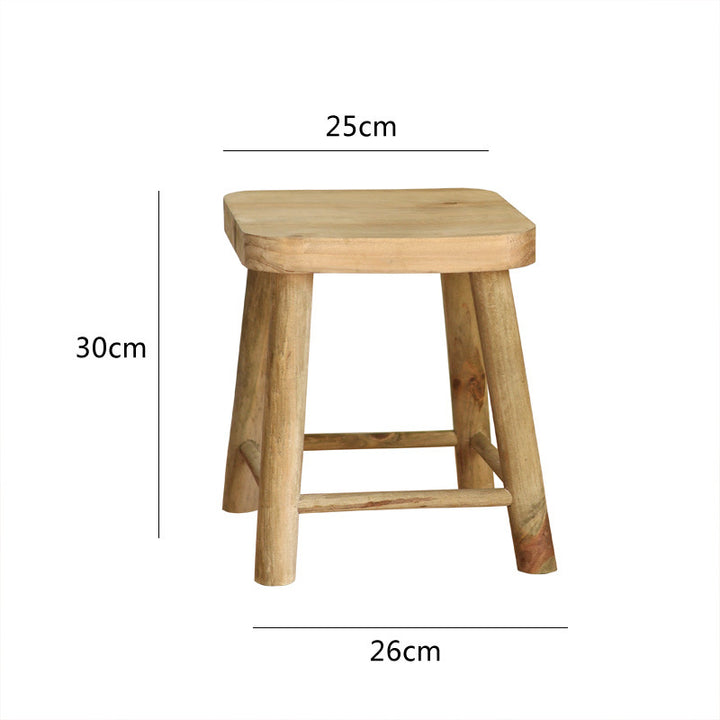 Robust stool made of solid wood