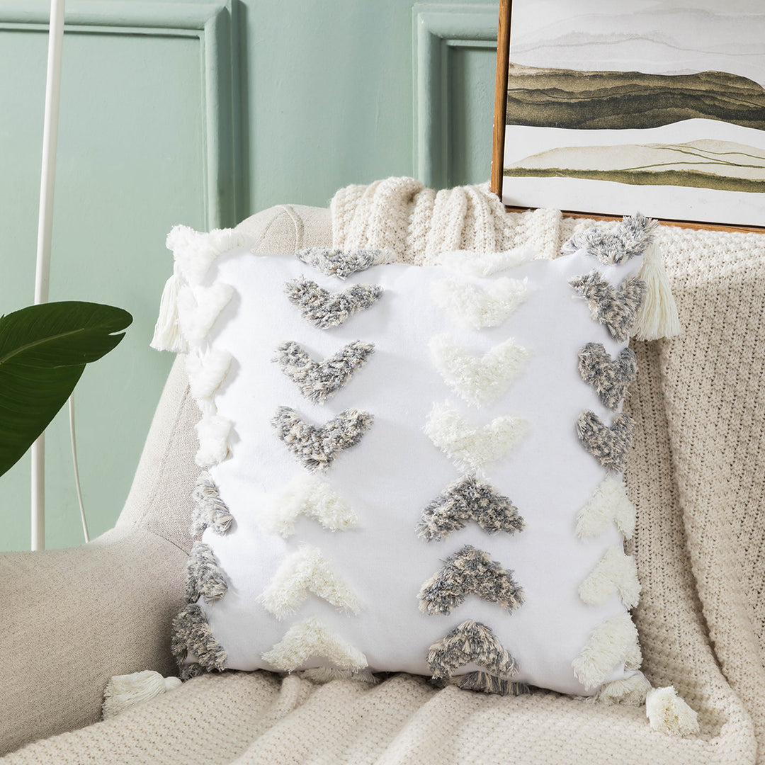 Textured Pom-Pom Decorative Throw Pillow