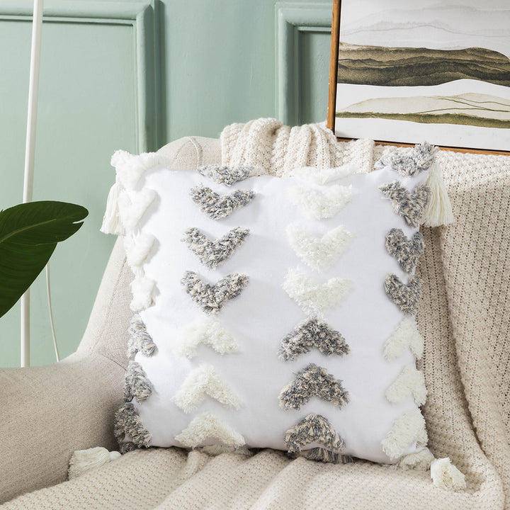Textured Pom-Pom Decorative Throw Pillow