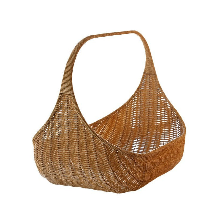 Handcrafted Curved Woven Storage Basket