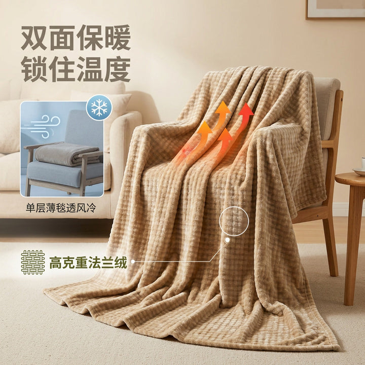 Textured Warm Throw Blanket