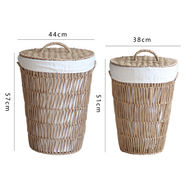 Rustic laundry basket with lid