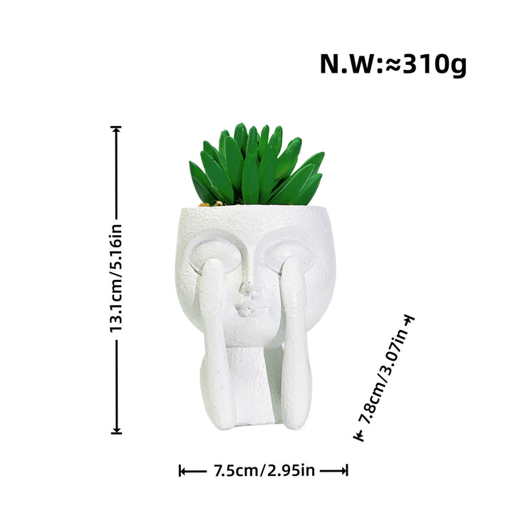 Plant pot with face motif
