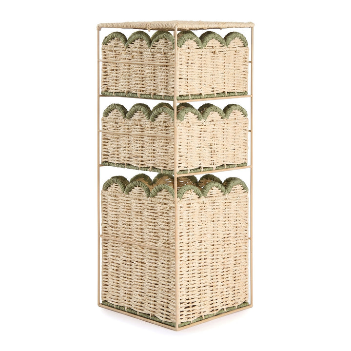 Stylish storage system with woven baskets