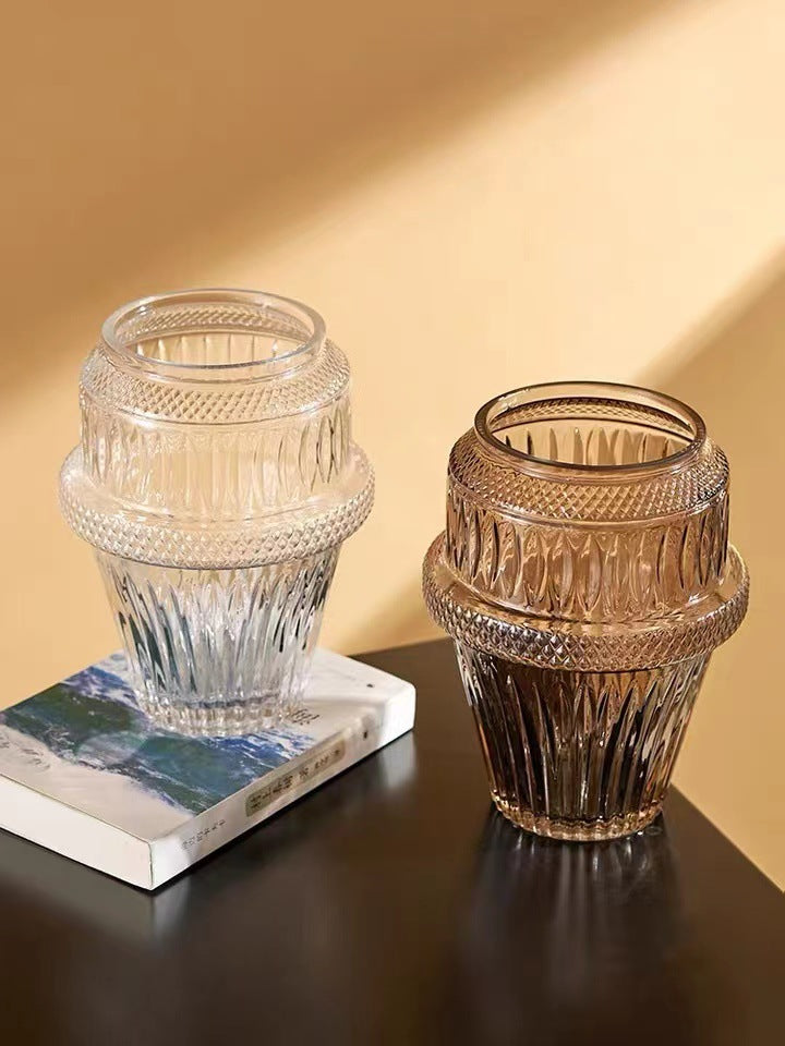 Decorative Textured Glass Planter