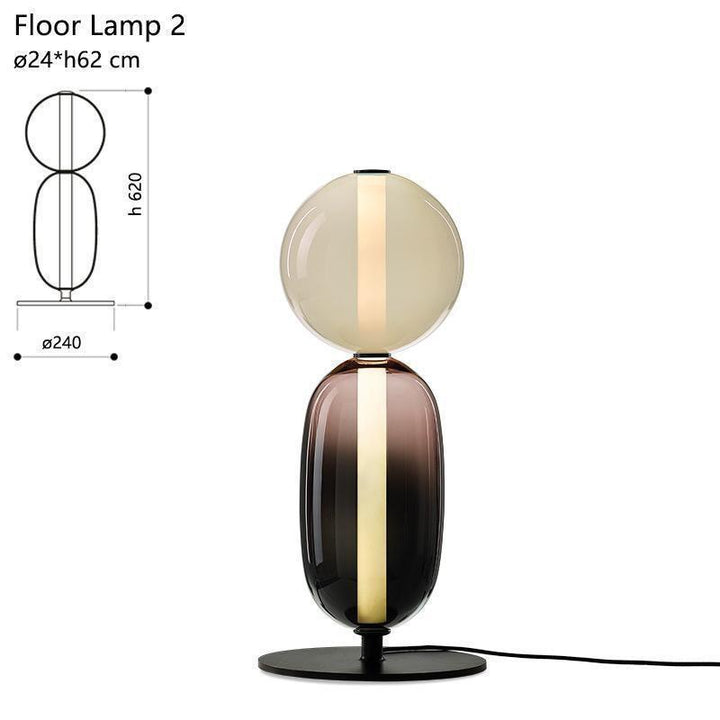 Stacked Orb Glass Pendant with Mixed Surface
