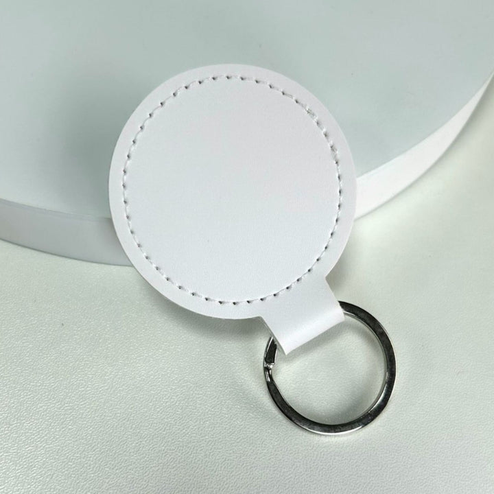 Premium Leather Round Keychain