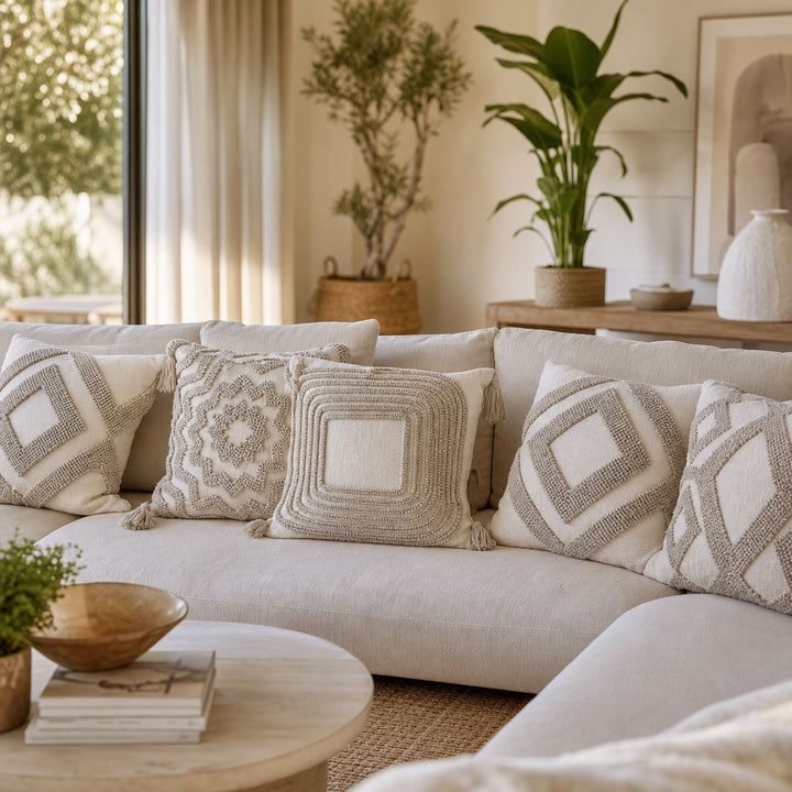 Decorative Textured Throw Pillow for Bedroom Decor