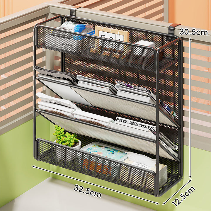 Mesh Wall-Mounted Document and Magazine Organizer