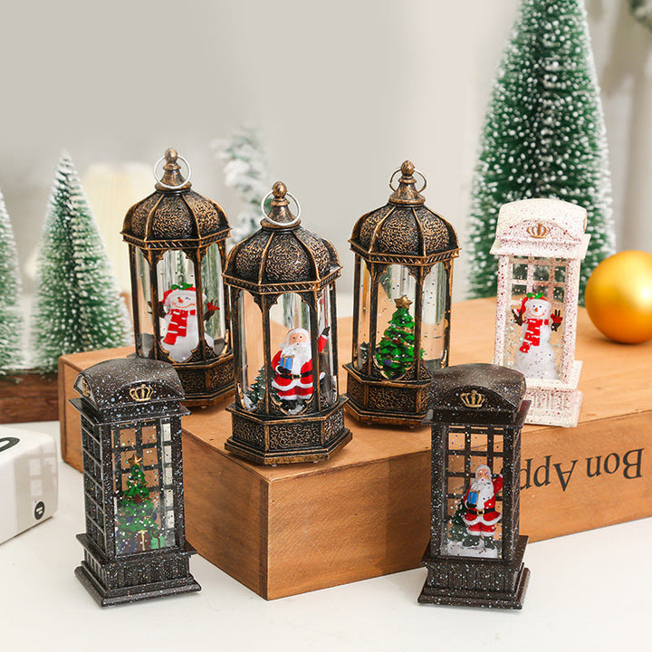 Nostalgic Christmas lantern with moving scenes