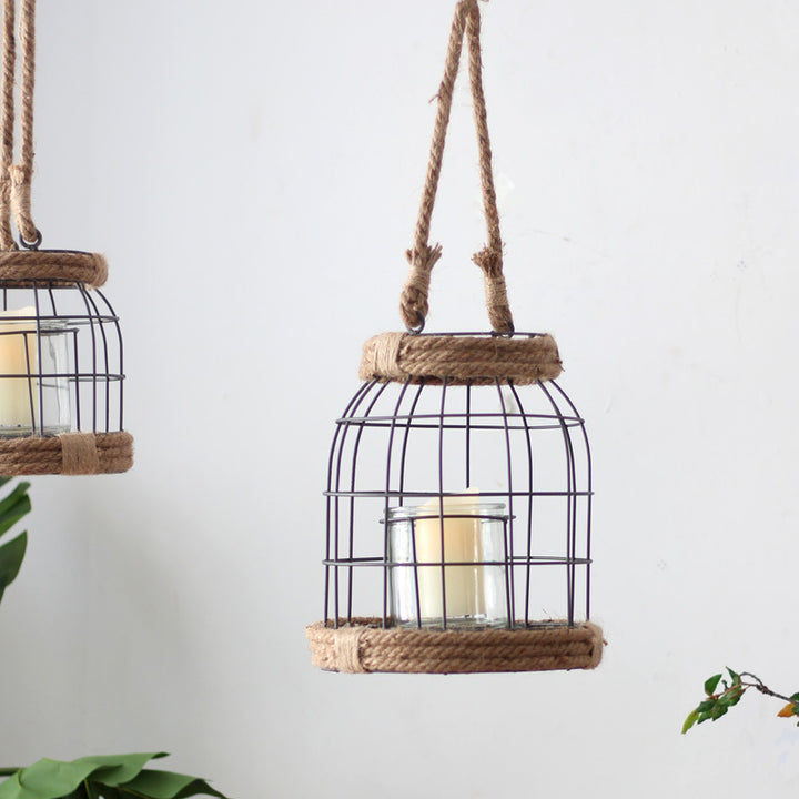 Decorative lantern made of metal and glass