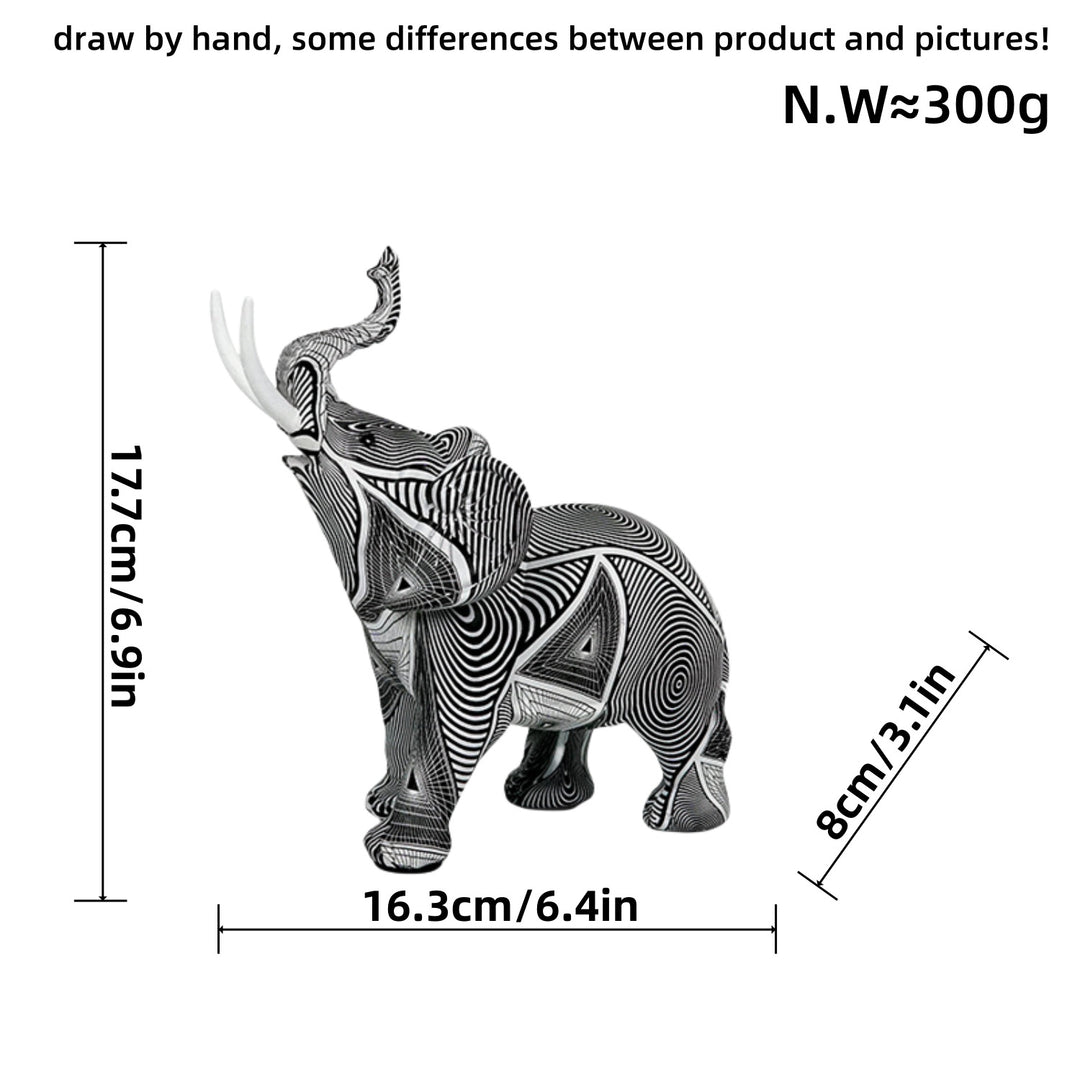 Creative elephant figurine with colorful design