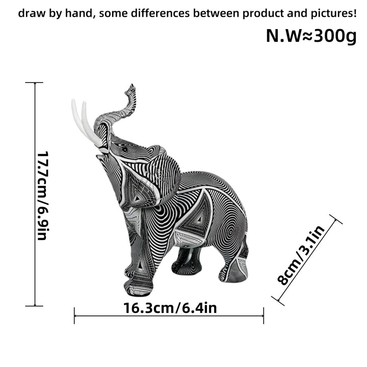 Creative elephant figurine with colorful design