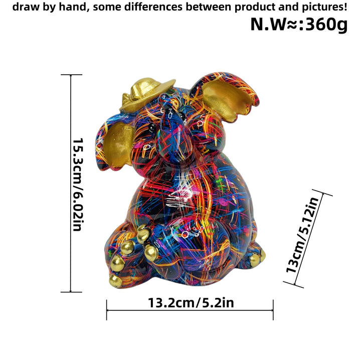 Artistic elephant figure with football motif