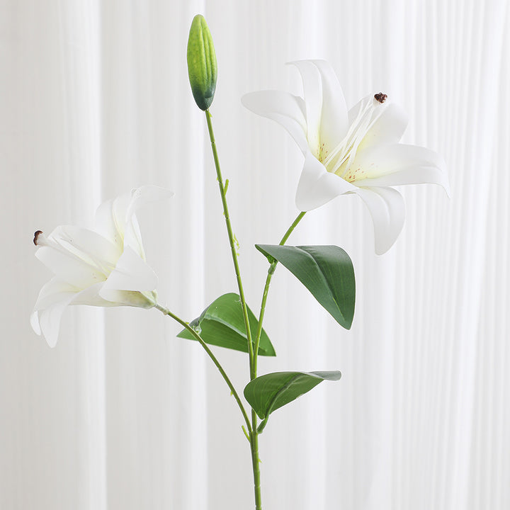 Artificial lily branch with realistic flowers