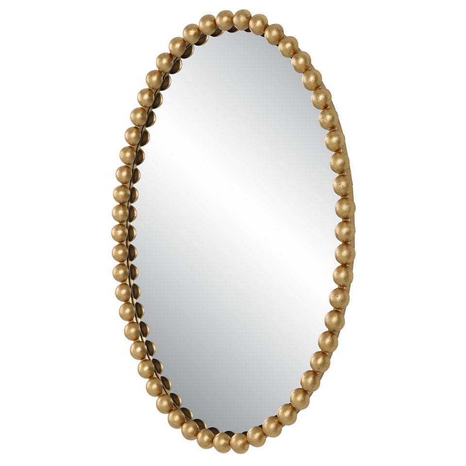 Embellished Pearl Oval Decorative Wall Mirror